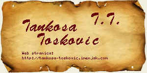 Tankosa Tošković vizit kartica